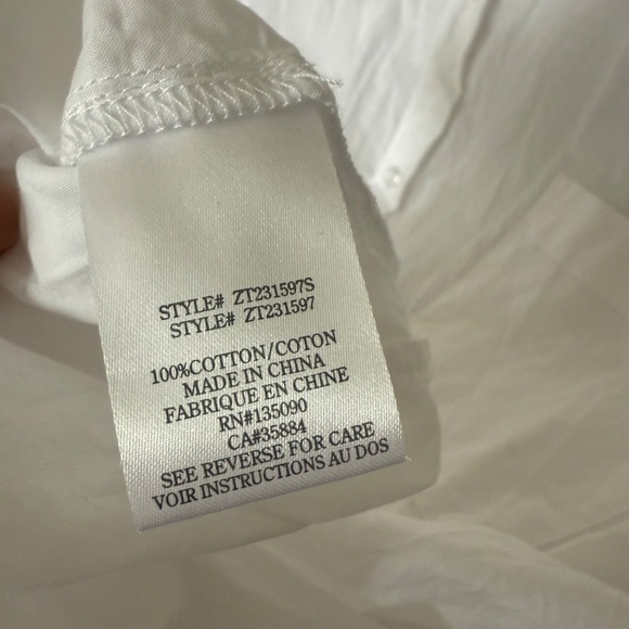 Z Supply Long White Button Down Shirt Size Small - Picture 6 of 6